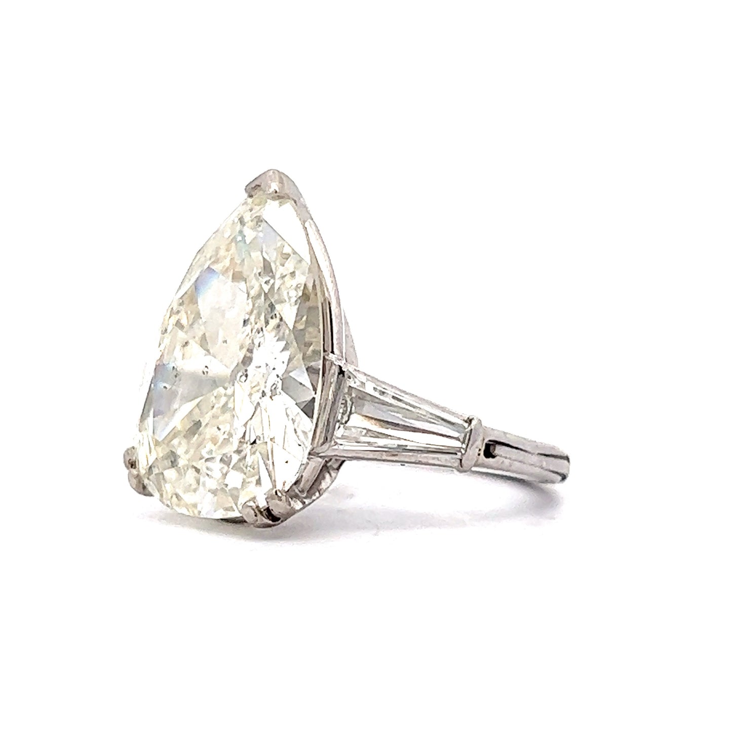 8.67 Pear Cut Diamond Engagement Ring in Platinum