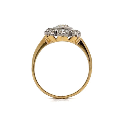 .78 Old European Cut Diamond Halo Engagement Ring