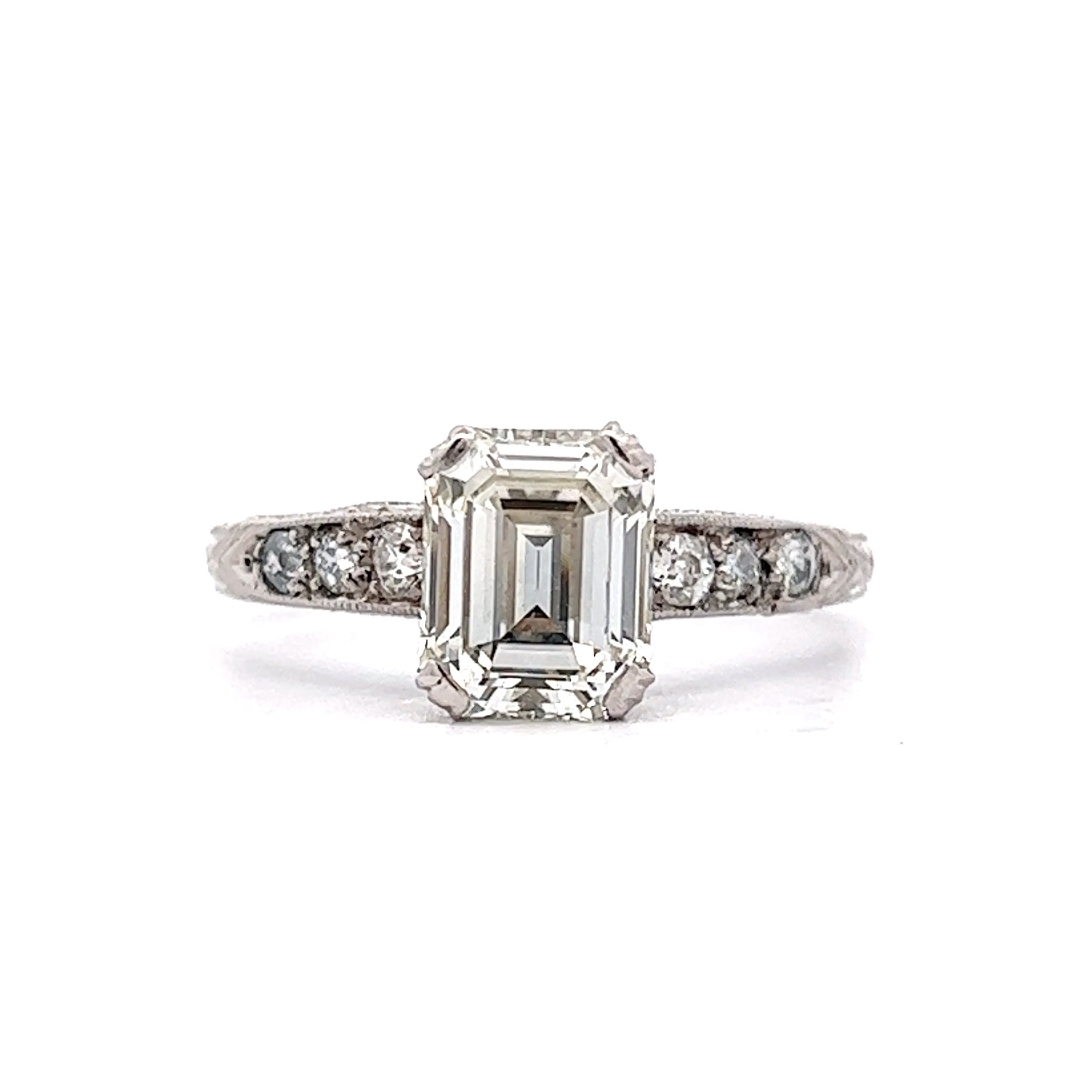 2.00ct Emerald Cut Diamond Trilogy Engagement Ring in 18ct Yellow Gold –  Hardy Brothers Jewellers