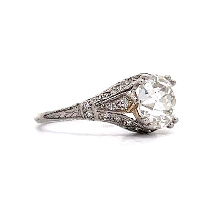 1.74 Art Deco Diamond Engagement Ring in Platinum