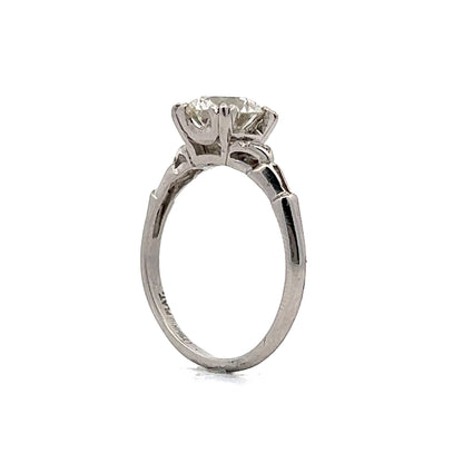 1.44 Antique Solitaire Engagement Ring in Platinum