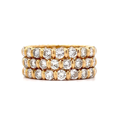6.00 Stacked Diamond Cocktail Ring in 18k Yellow Gold