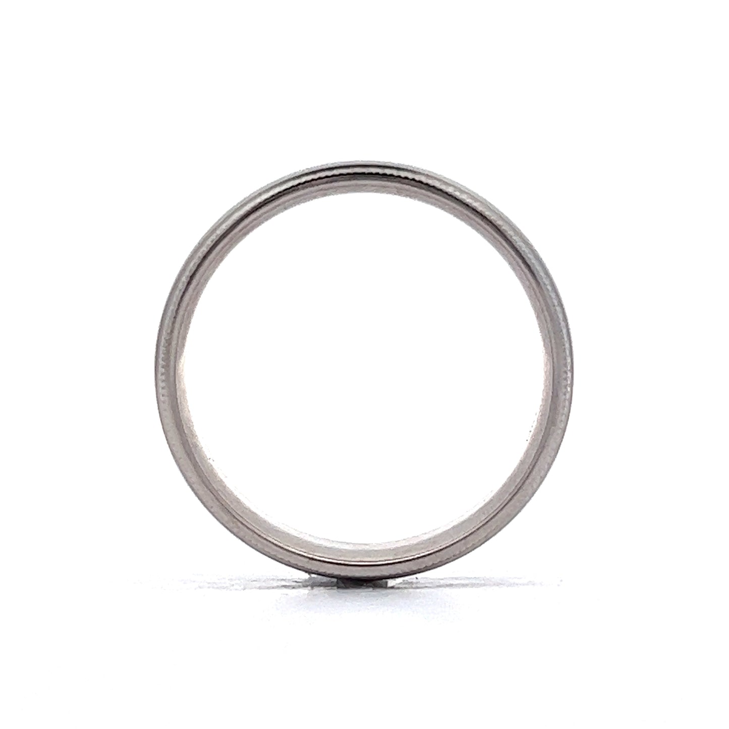 Men's Milgrain 6mm Wedding Band in 14k White Gold