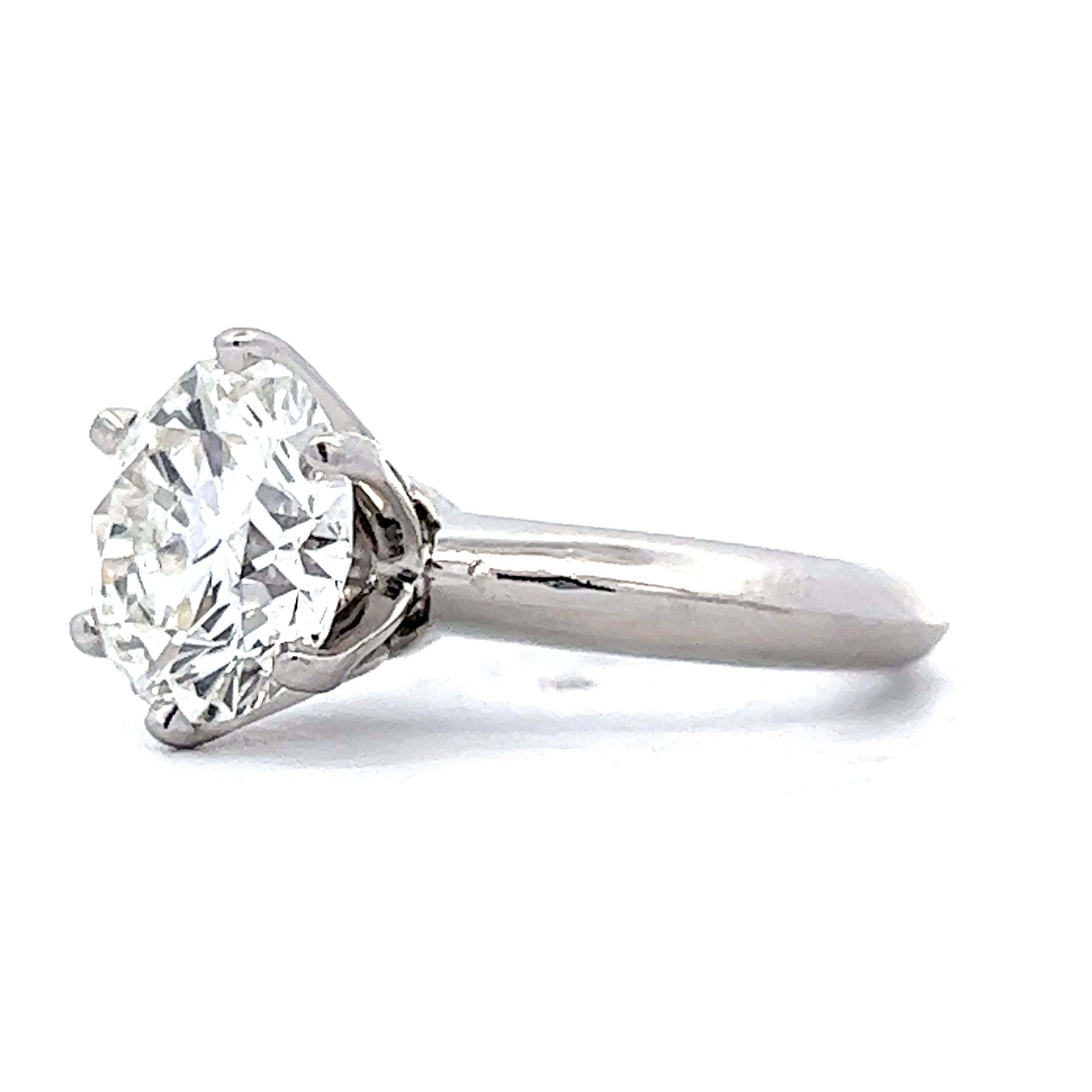 3 Carat Tiffany Co Solitaire Engagement Ring in Platinum Filigree Jewelers