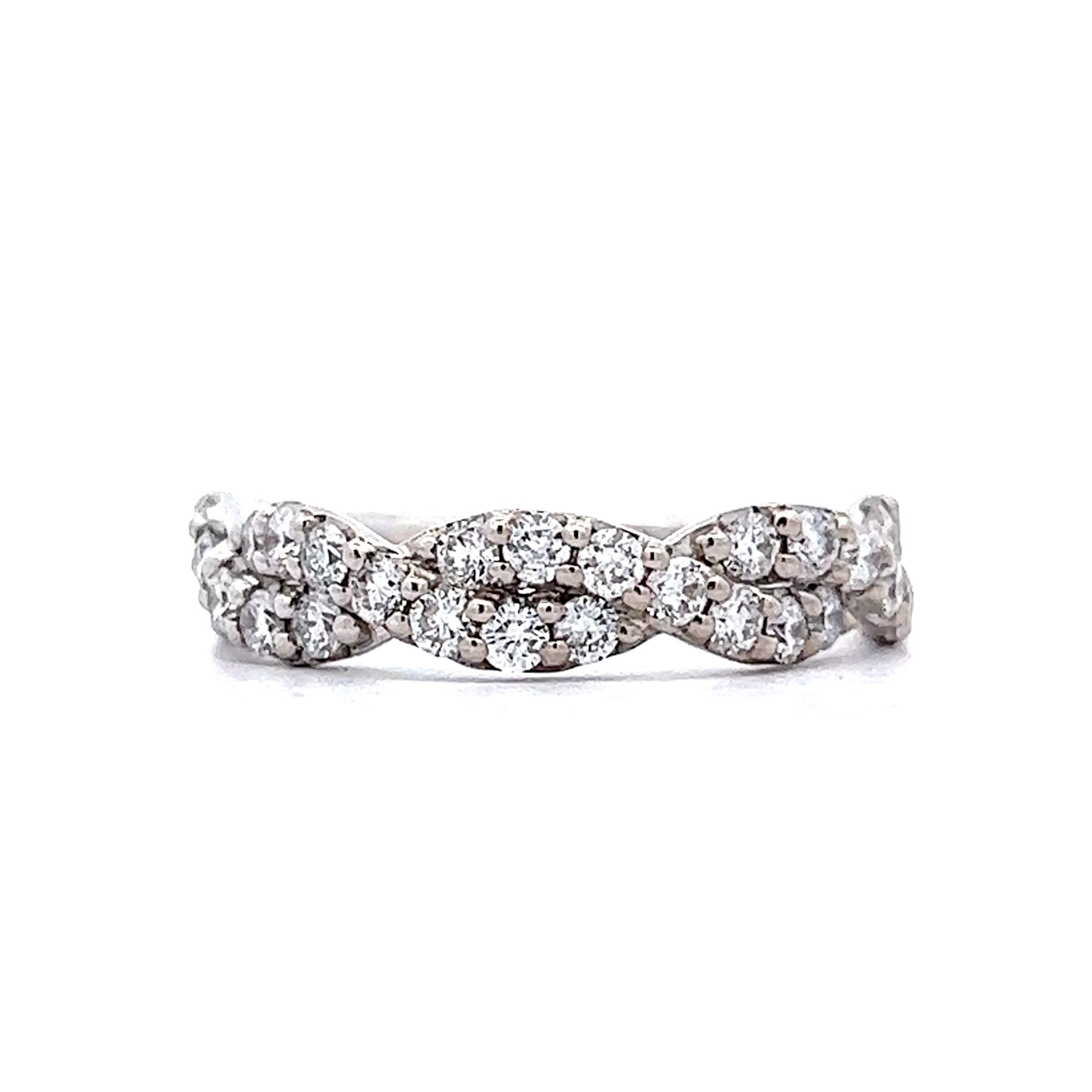 Braided diamond wedding band Clearance