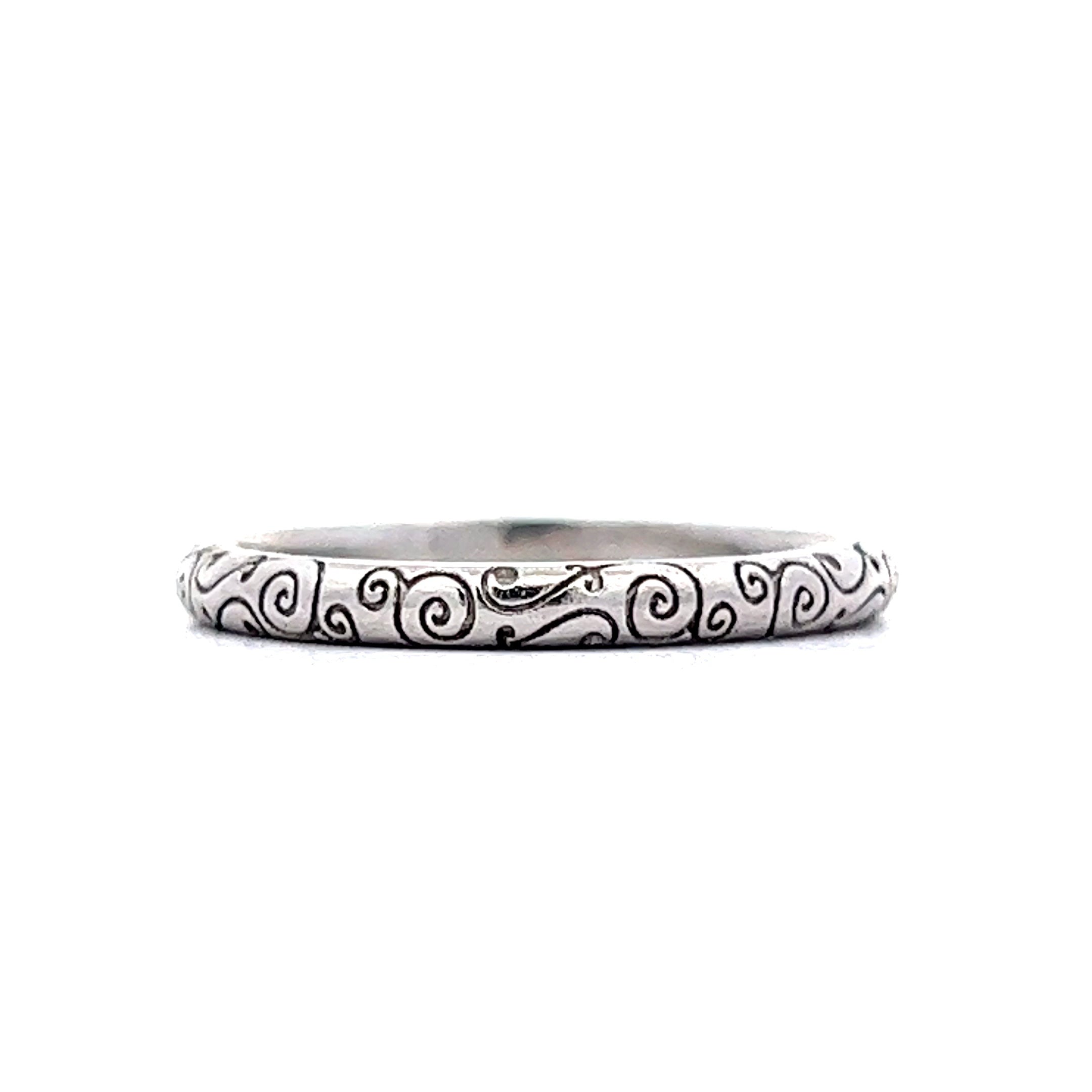 Platinum filigree online wedding band