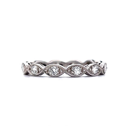 Marquise Station Diamond Eternity Band in 18k White Gold