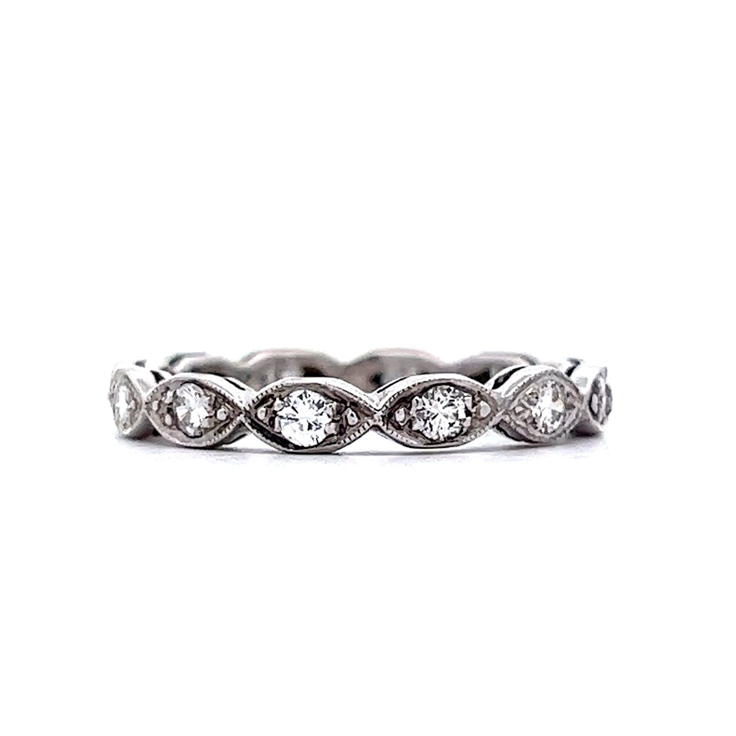 Marquise Station Diamond Eternity Band in 18k White Gold