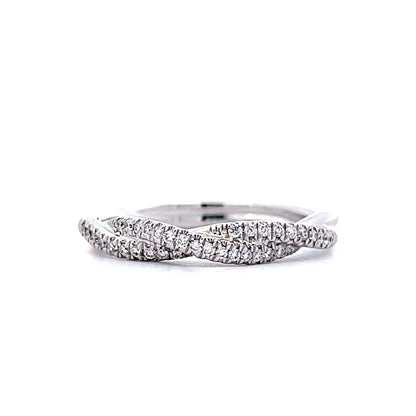 .18 Twisted Pave Diamond Band in 14k White Gold