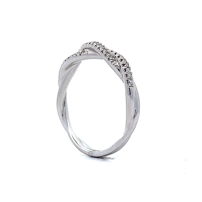 .18 Twisted Pave Diamond Band in 14k White Gold