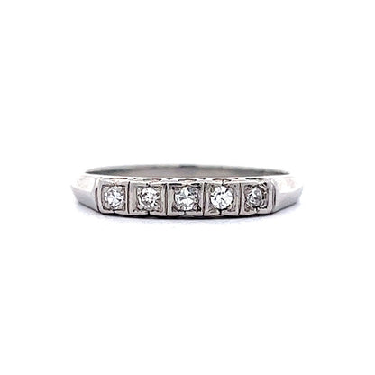 Vintage Five Stone Diamond Wedding Band in Platinum