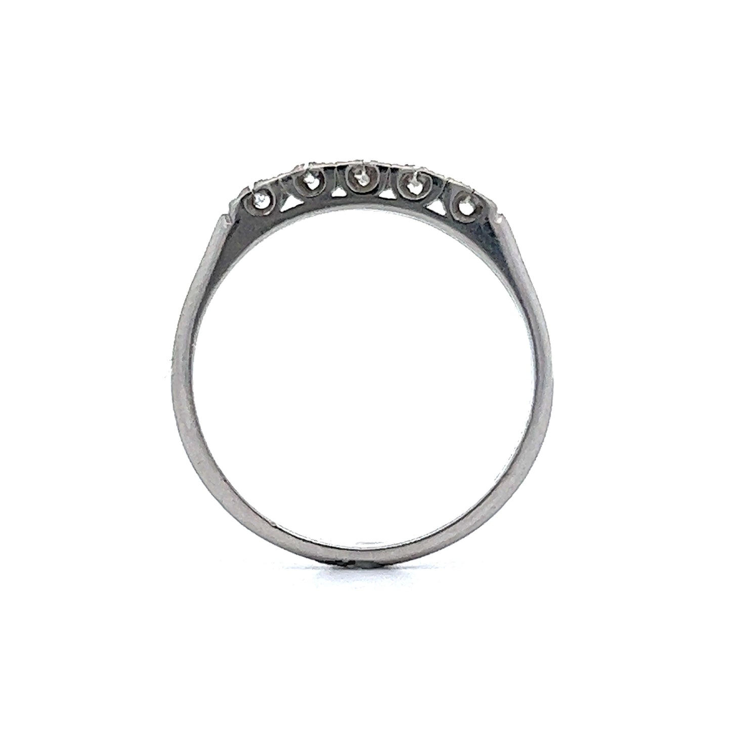 Vintage Five Stone Diamond Wedding Band in Platinum