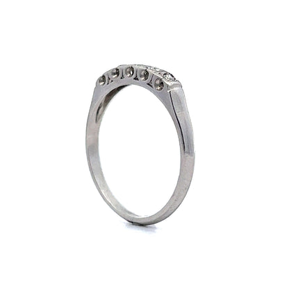 Vintage Five Stone Diamond Wedding Band in Platinum