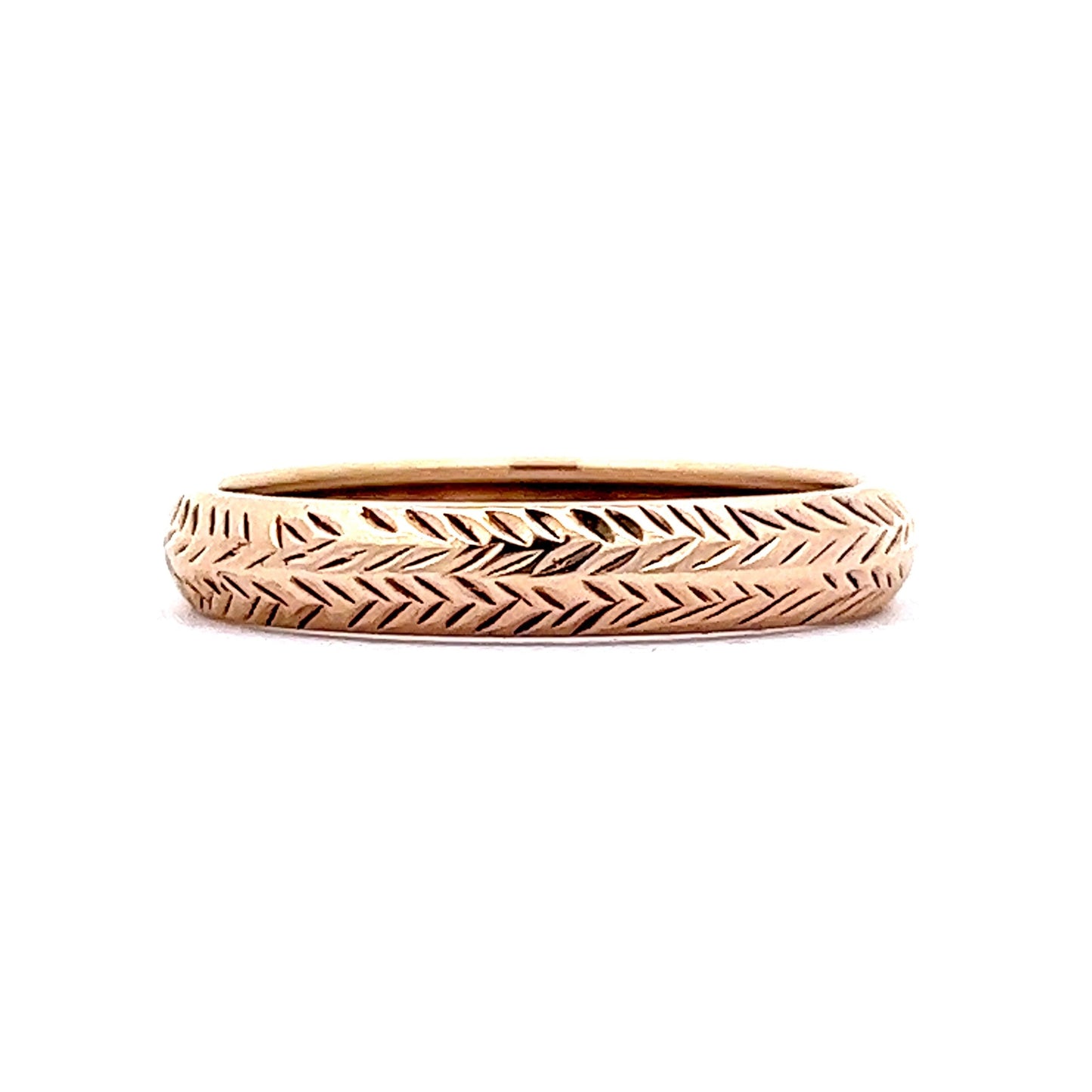 Men's Mid-Century Patterned Yellow Gold Wedding Band