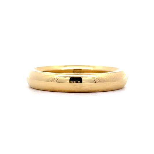 Men's 4mm Half Round Wedding Band in 18k Yellow Gold