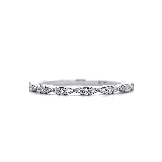 .21 Pave Diamond Wedding Band in 14k White Gold