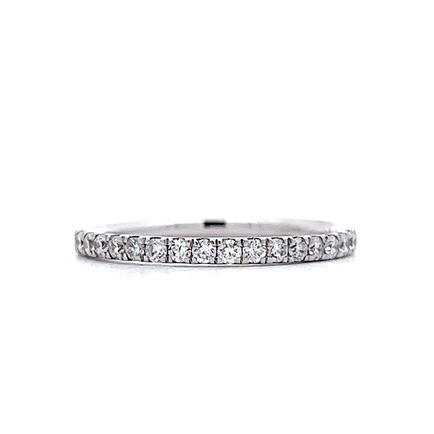 Thin Stacking Band w/ Diamonds in 14k White Gold