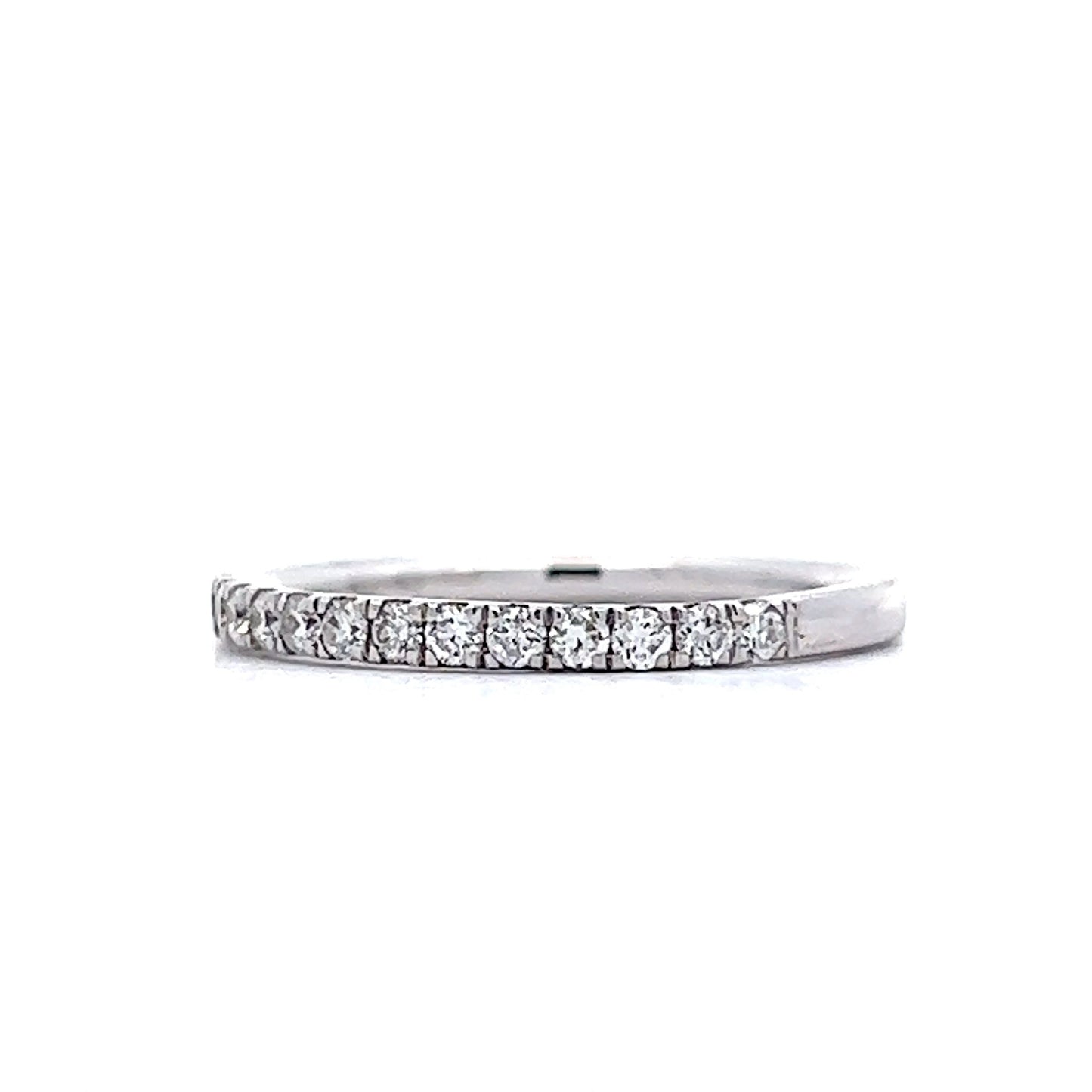 Thin Stacking Band w/ Diamonds in 14k White Gold