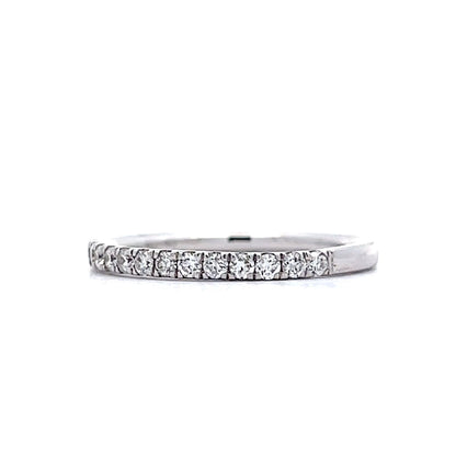 Thin Stacking Band w/ Diamonds in 14k White Gold