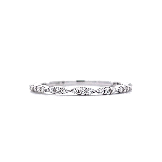 .26 Pave Diamond Wedding Band in 14k White Gold