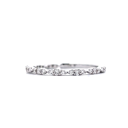 .26 Pave Diamond Wedding Band in 14k White Gold