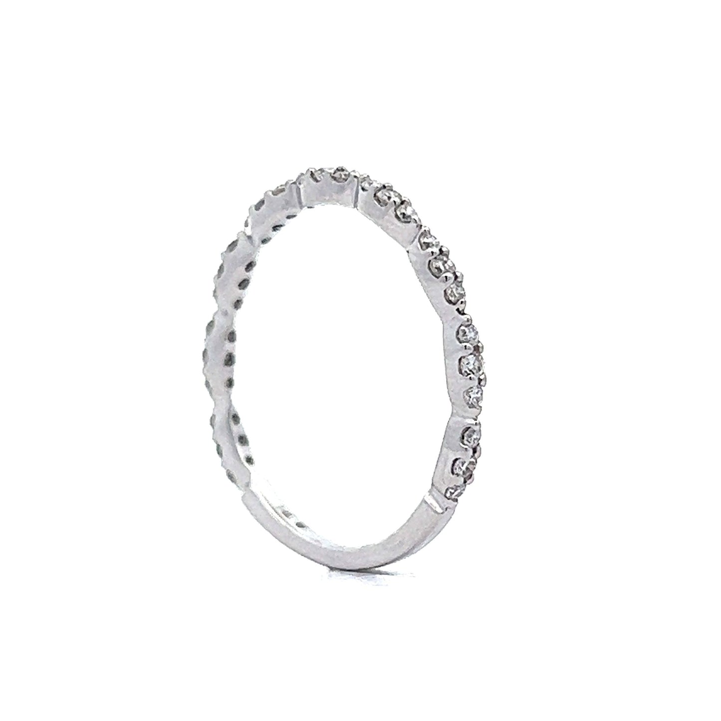 .26 Pave Diamond Wedding Band in 14k White Gold