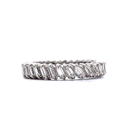 Slanted Baguette Diamond Eternity Band in Platinum