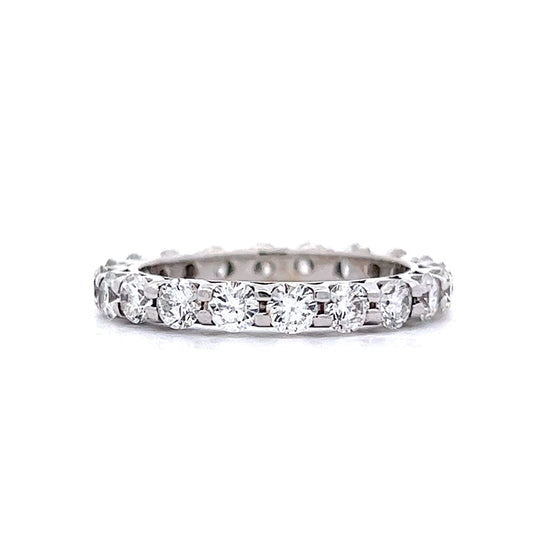 Eternity Wedding Band Modern 2.18 Round Brilliant Cut Diamond in 14k White Gold