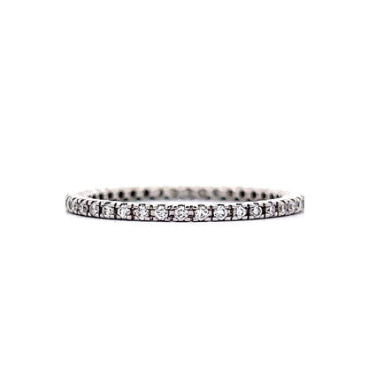 .42 Thin Diamond Eternity Wedding Band in 18k White Gold