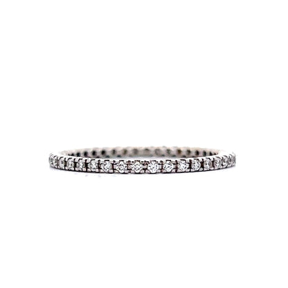 .42 Thin Diamond Eternity Wedding Band in 18k White Gold