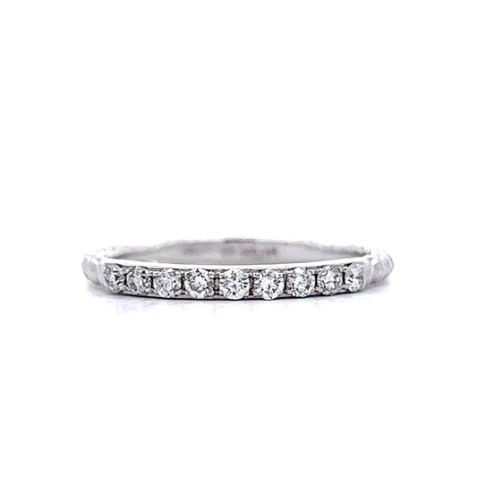 Textured Diamond Wedding Band in 14k White Gold