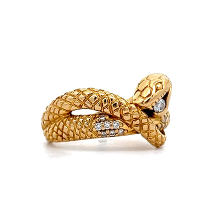 Diamond Snake Cocktail Ring in 18k Yellow Gold