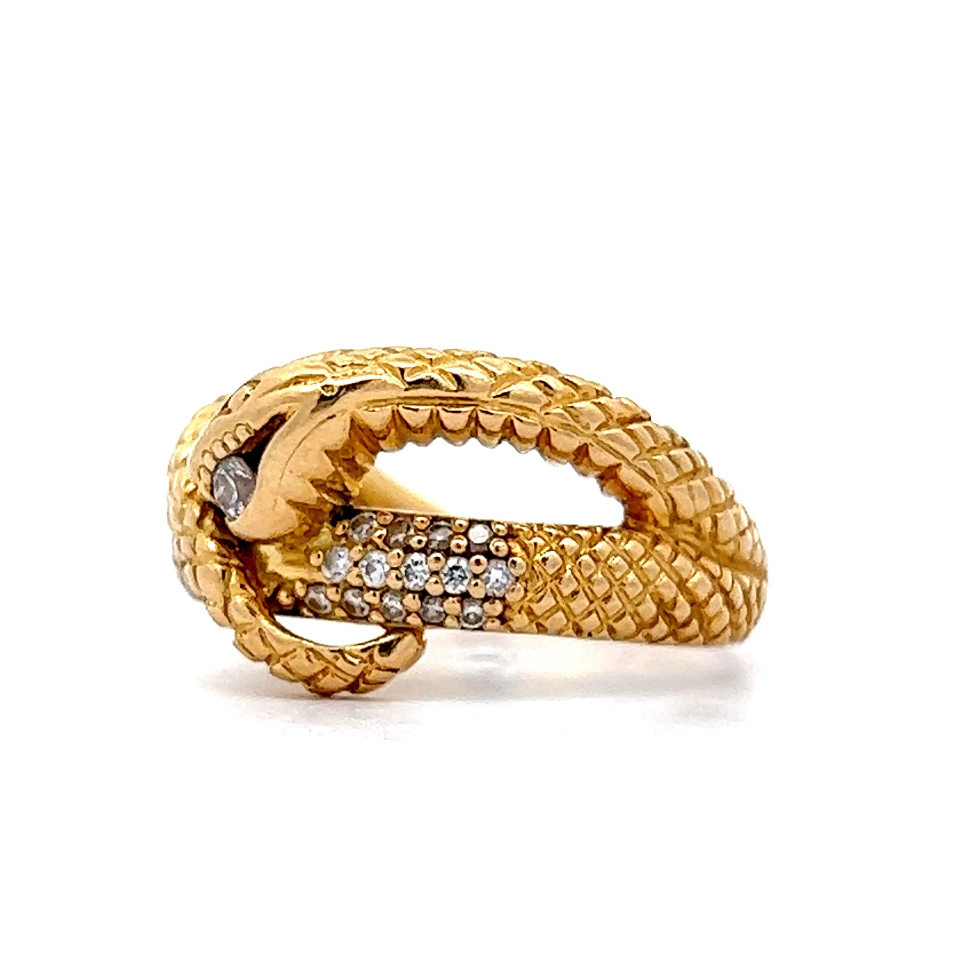 Diamond Snake Cocktail Ring in 18k Yellow Gold