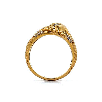 Diamond Snake Cocktail Ring in 18k Yellow Gold