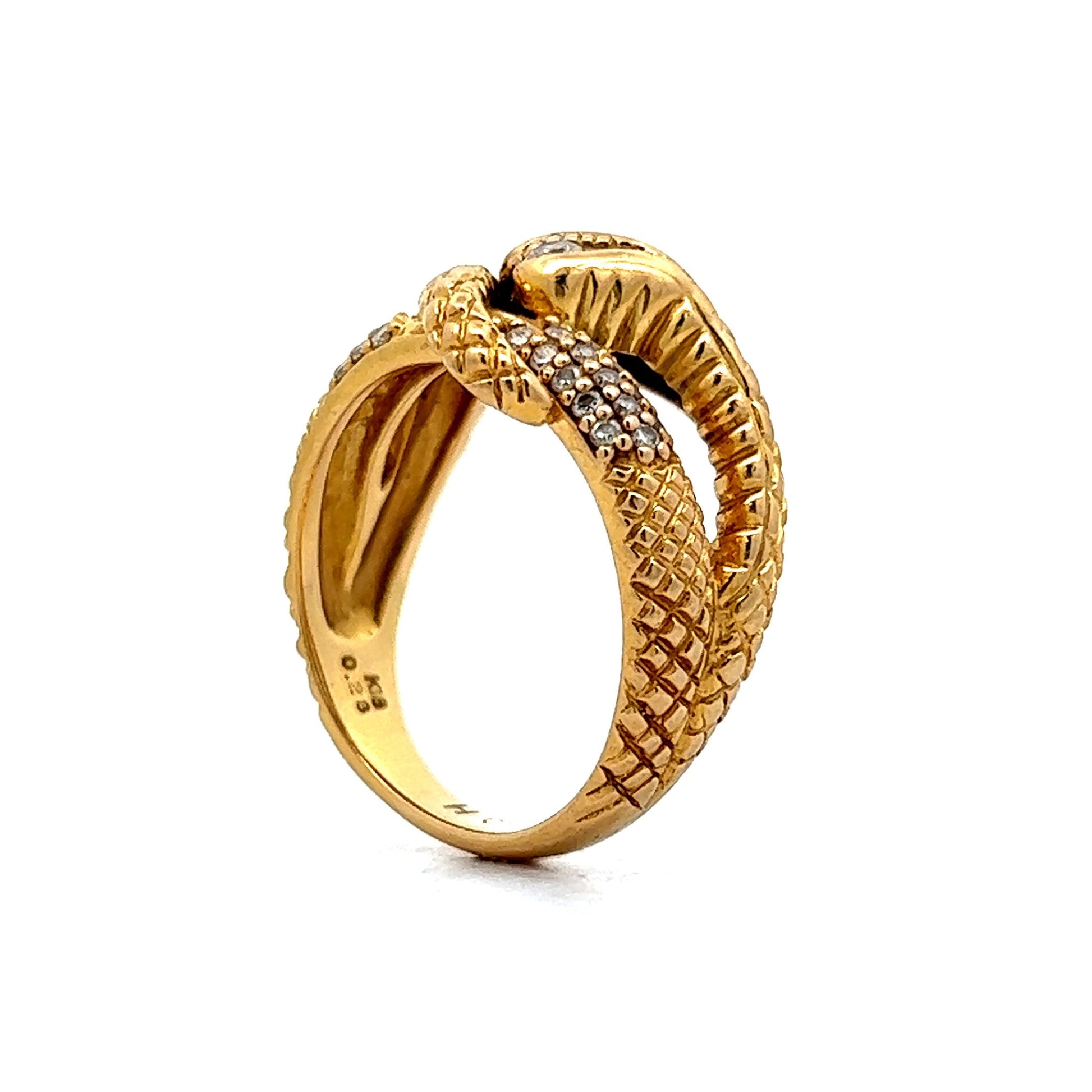 Diamond Snake Cocktail Ring in 18k Yellow Gold