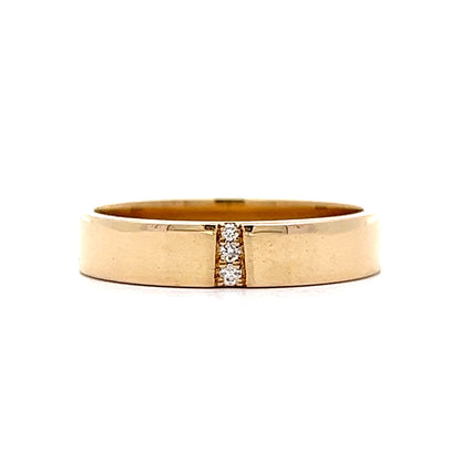 Flat Edge Diamond Stacking Band in 14k Yellow Gold