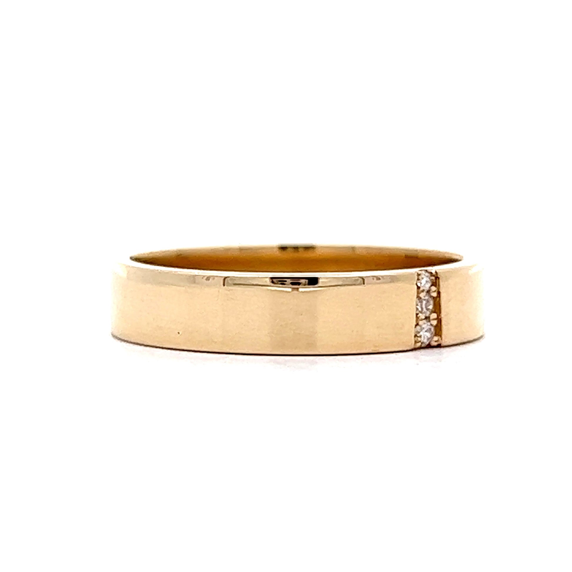 Flat Edge Diamond Stacking Band in 14k Yellow Gold