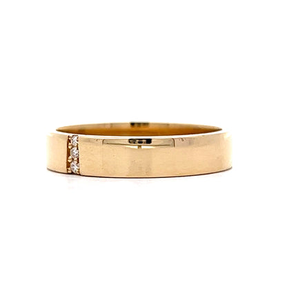 Flat Edge Diamond Stacking Band in 14k Yellow Gold