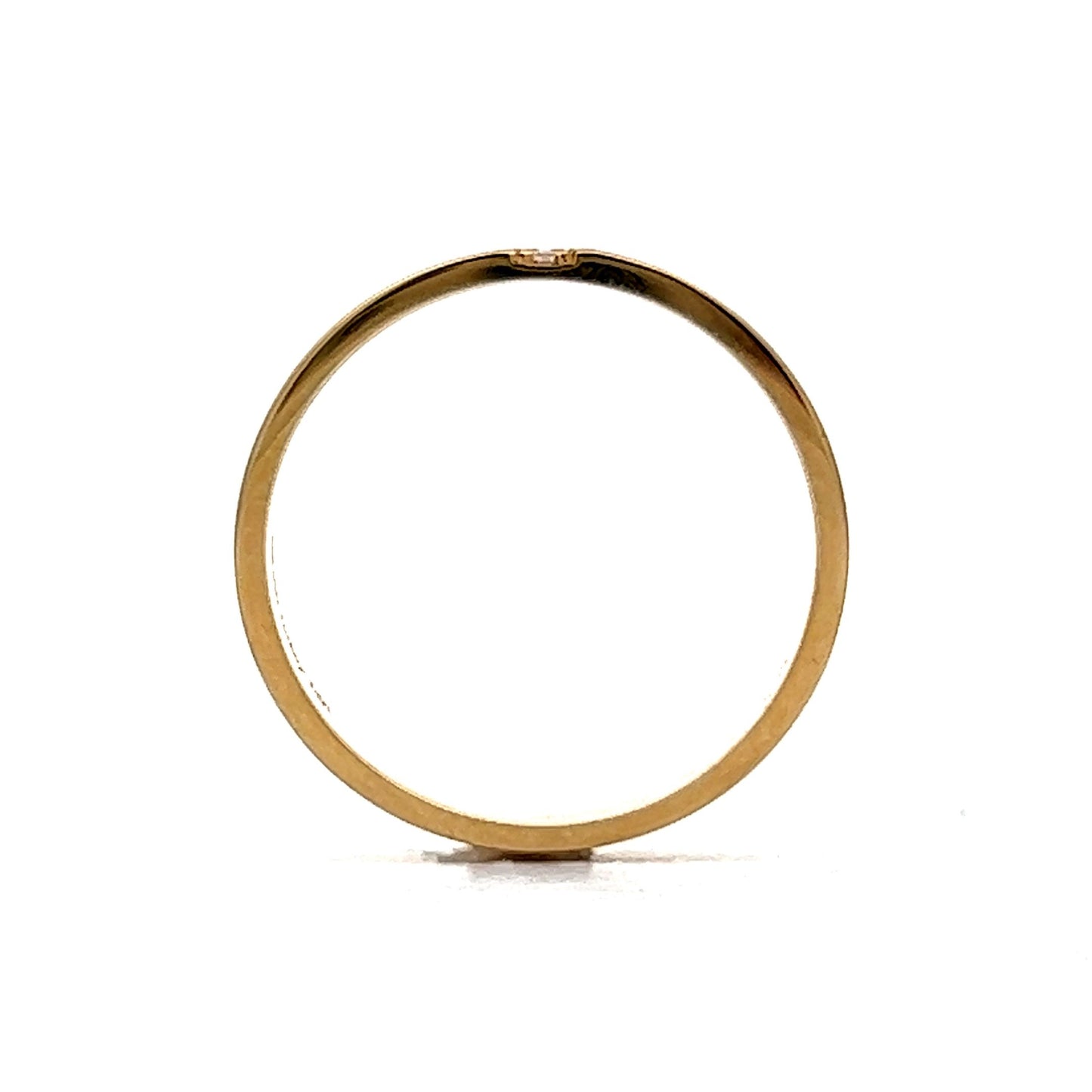 Flat Edge Diamond Stacking Band in 14k Yellow Gold