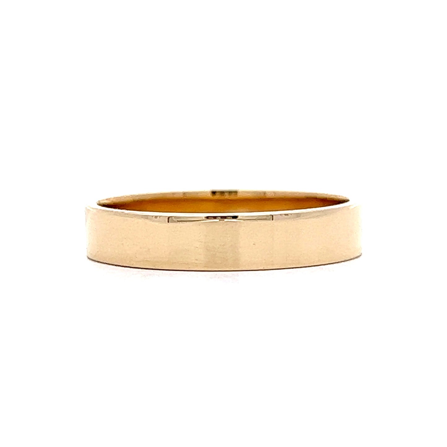 Minimalist Wide Wedding Band in 14k Yellow Gold