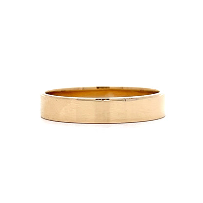 Minimalist Wide Wedding Band in 14k Yellow Gold