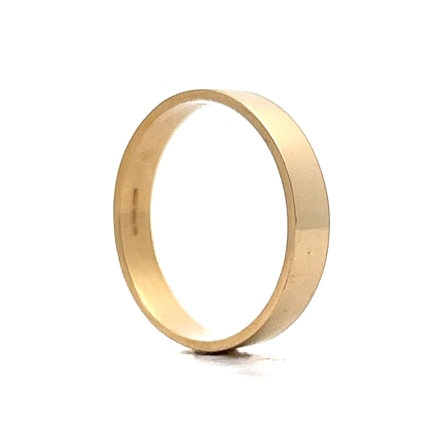 Minimalist Wide Wedding Band in 14k Yellow Gold