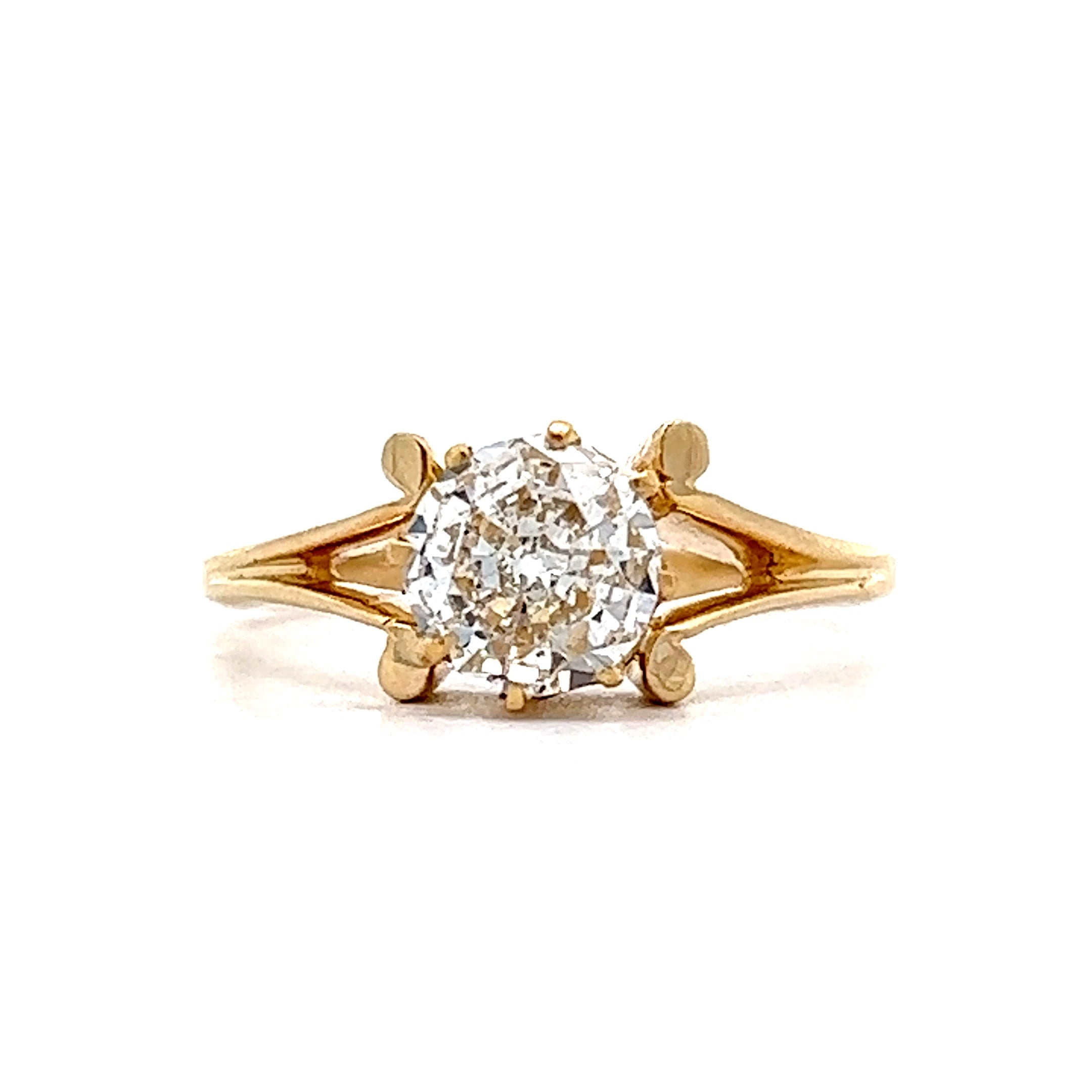 2.5 hot CT Old European Round Colorless Moissanite Engagement Ring, Solitaire With Accent Ring, Wedding Ring, 10K/14K/18K Solid Yellow Gold Ring