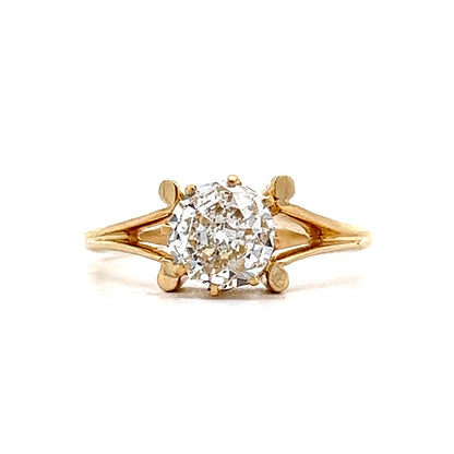Old European Diamond Engagement Ring in 18k Yellow Gold
