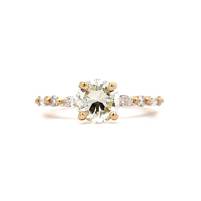 1 Carat Round Diamond Engagement Ring in 14k Yellow Gold