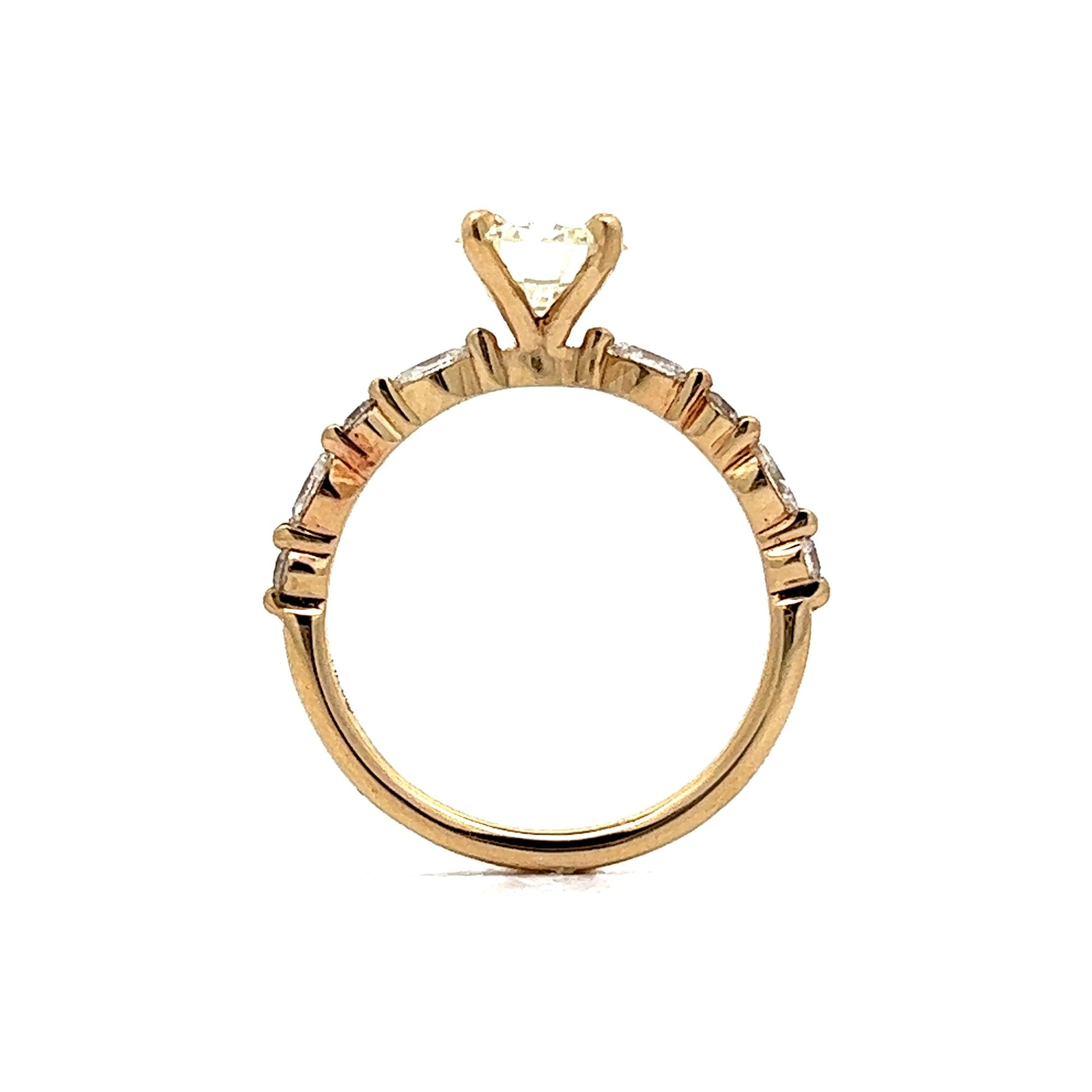 1 Carat Round Diamond Engagement Ring in 14k Yellow Gold
