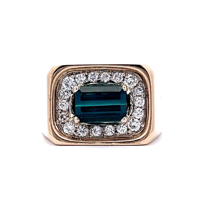 1.56 Tourmaline & Diamond Cocktail Ring in 14k Yellow Gold