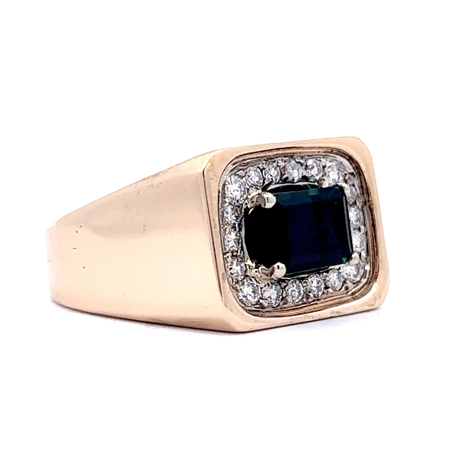 1.56 Tourmaline & Diamond Cocktail Ring in 14k Yellow Gold