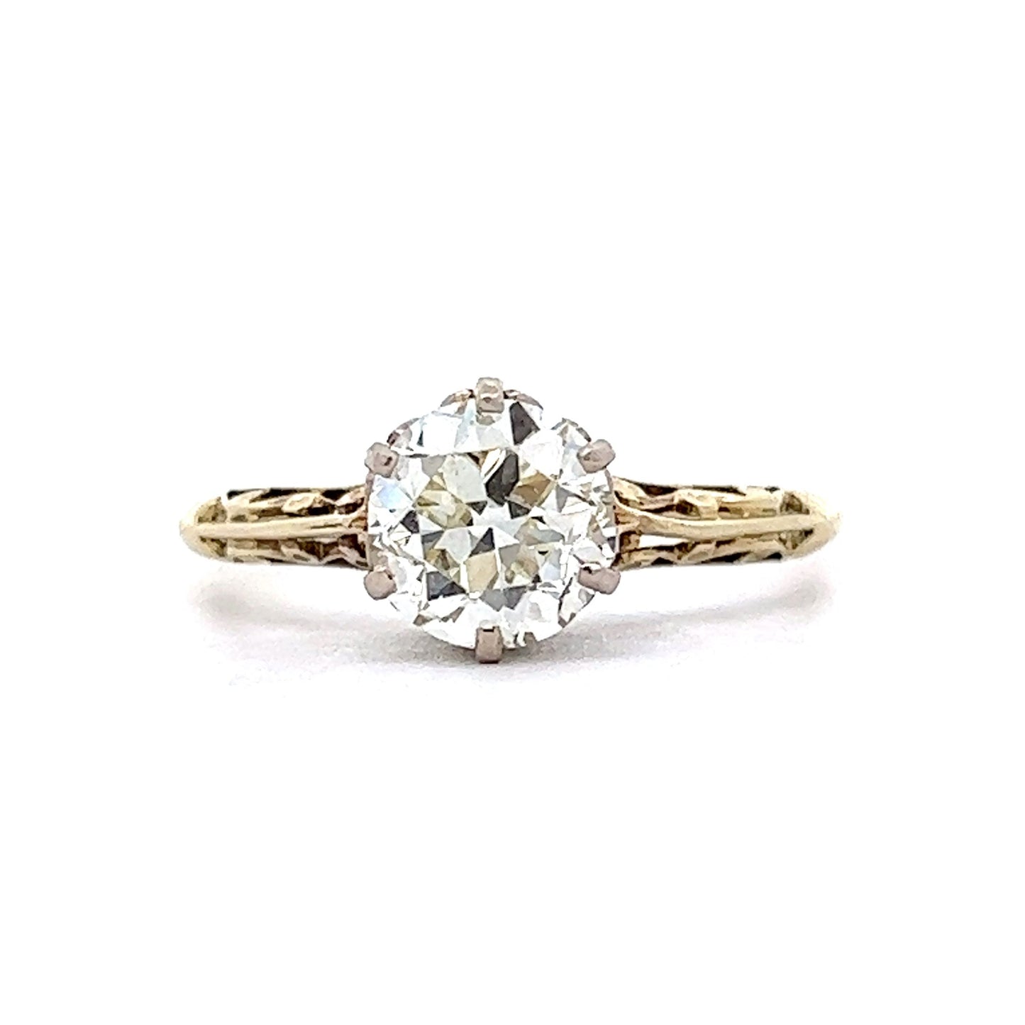 Vintage Art Deco Diamond Engagement Ring in 14k Yellow Gold