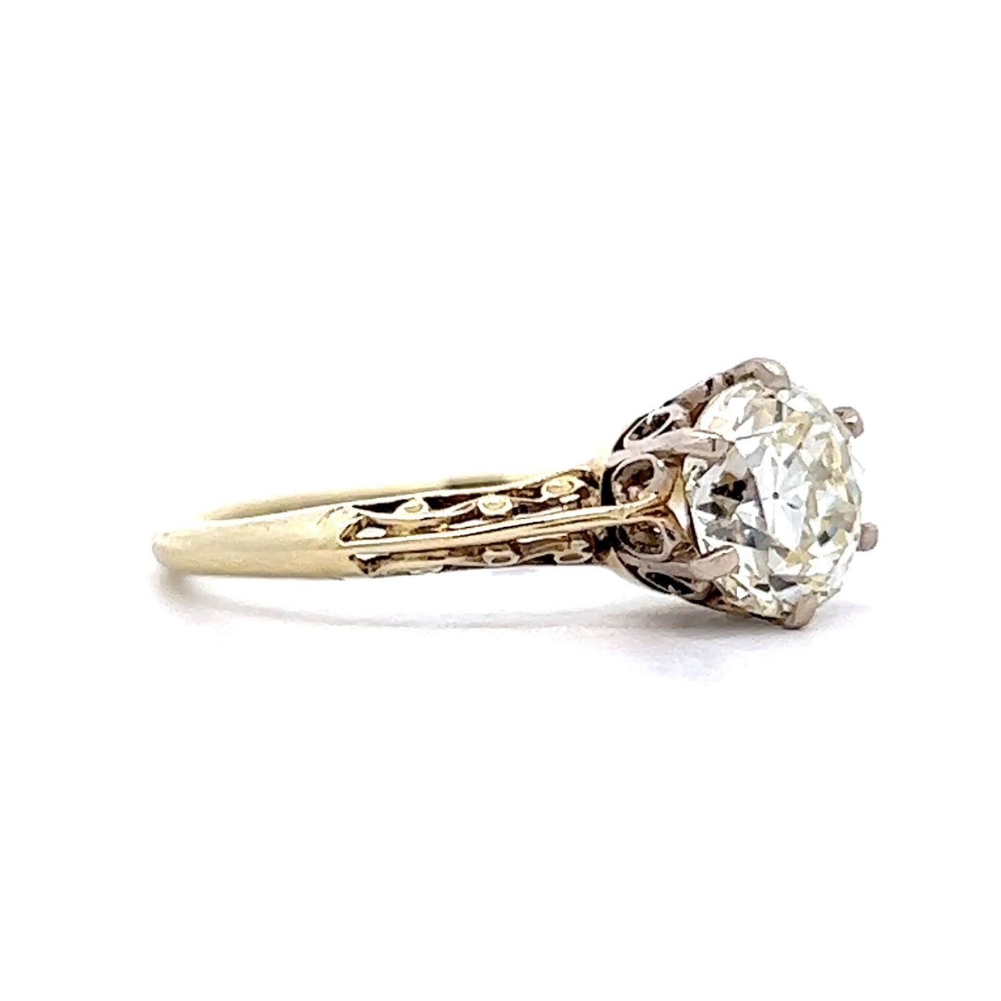 Vintage Art Deco Diamond Engagement Ring in 14k Yellow Gold